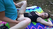 sex настоящую немецкую юную уличную шлюху трахнули в берлинском лесу german porn