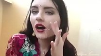 sex слюнявый минет от красивой красотки с красными губами porn