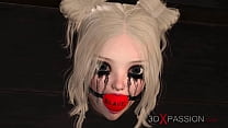 sex горячая хардкорная 3d девушка с хуем трахает с кляпом во рту сексрабыню блондинку в ограничениях в подвале porn