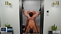 sex stud jj knight eats out twinks joey mills tight small butt pounds him in an elevator men follow and watch joey porn
