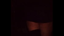 sex bf with a miniskirt touching a cock in booths porn