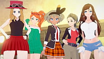 sex into the pokemon verse vol 25人のポケガールとのセックスパーティーserena sonia hilda bea and alexa porn