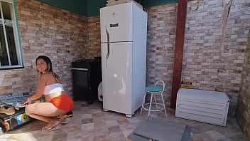 sex naughty neighbor is tidying her area with her big ass to seduce me porn