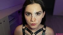 sex горячая брюнетка в упряжке сосет и прыгает на моем члене только посмотри на ее красивое спермовидное лицо в 1210 porn