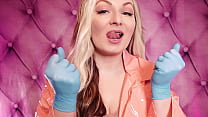 sex синие нитриловые перчатки и розовое фетишное пальто из пвх сексуальная фигуристая милфа арья грандер клип без асмр porn