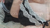 sex to busty stepsister put on sexy lingerie and started playing with her big tits porn